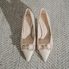 French high heels niche pearl advanced new pointy skinny shoes for women not tired feet suitable for daily commuting