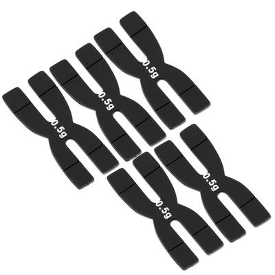 POWERTI 5pcs 0.5g Tennis Badminton Racket Weight Balance Strips Silicone Weighted Tapes BarBlack