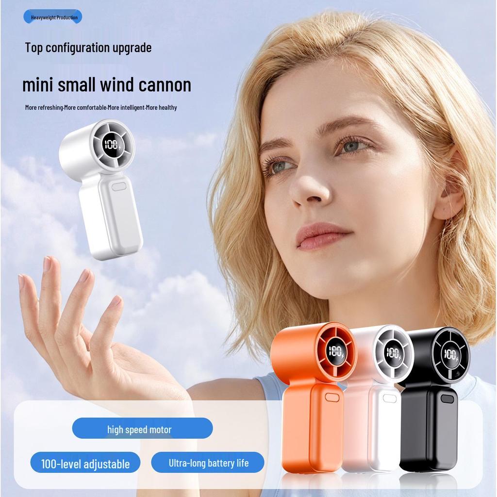 Portable USB High-Speed Turbine Fan - Compact Handheld Semiconductor Cooling Fan for Home Use