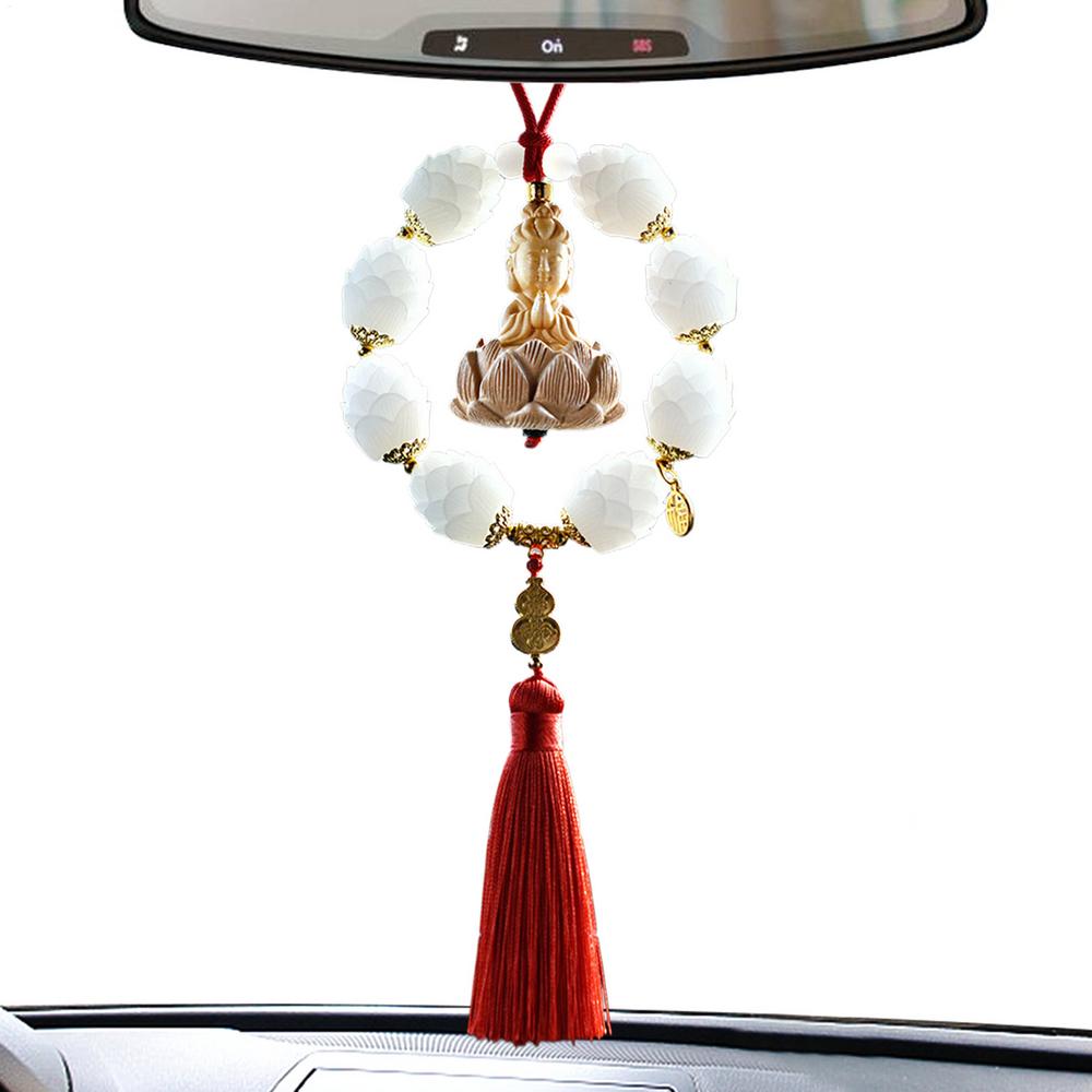 Car Interior Buddha Pendant Decorative Rear View Mirror Charm Hangable Buddha Aesthetic Ornament For Truck RV Minivan Pickup