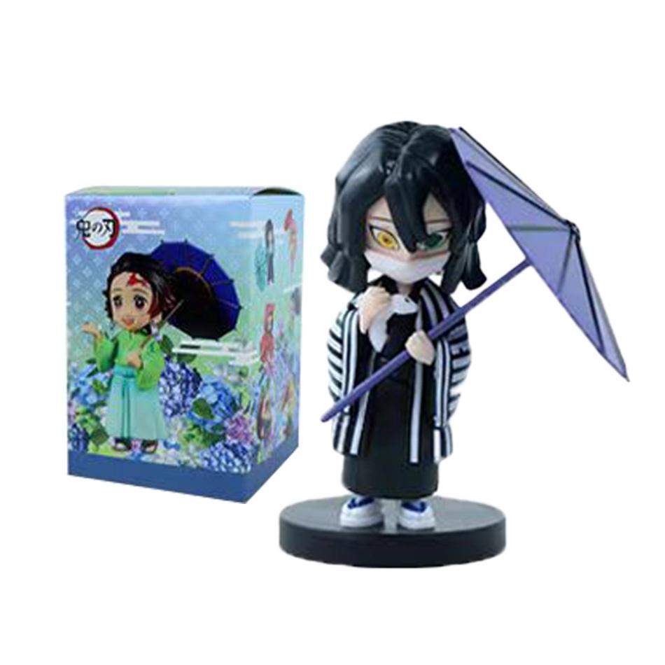 12pcs Anime Demon Slayer Tanjiro Kamado Nezuko Christmas Halloween PVC blind box cartoon figure model ornament child gift Random Mystery Trendy