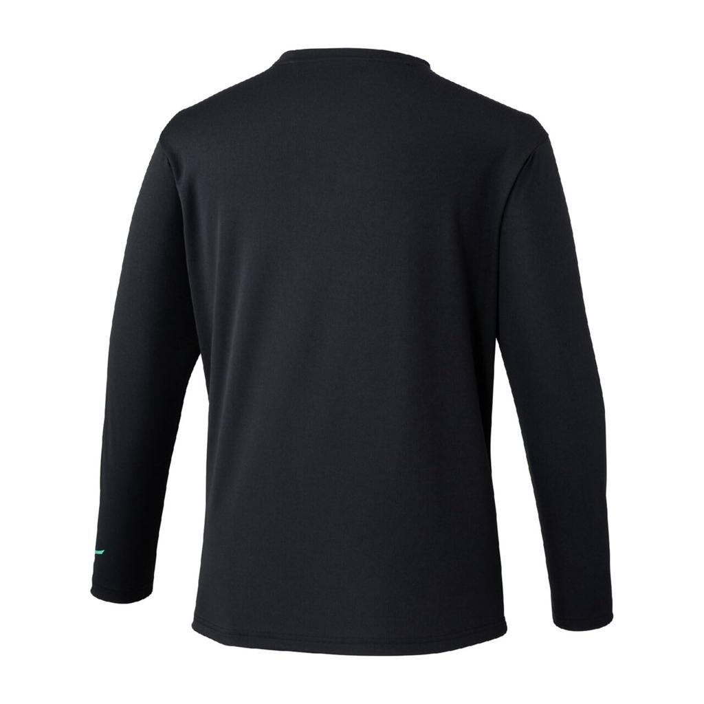 Tennis Badminton Wear Practice Shirt Easy to Move 62JAD044 Unisex Black 2XL [Mizuno] (Long Sleeve) In, Sweat-Wicking, Quick-Drying