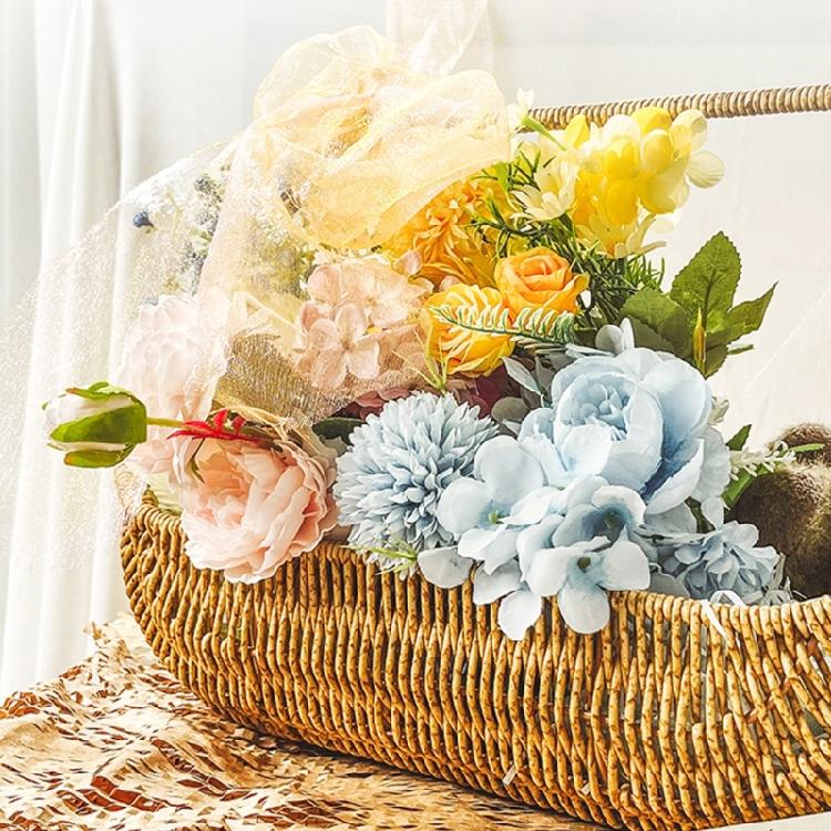Stylish Handwoven Boat Basket Craft Of PE Materials Great For Displaying Flowers Or Organizing Items