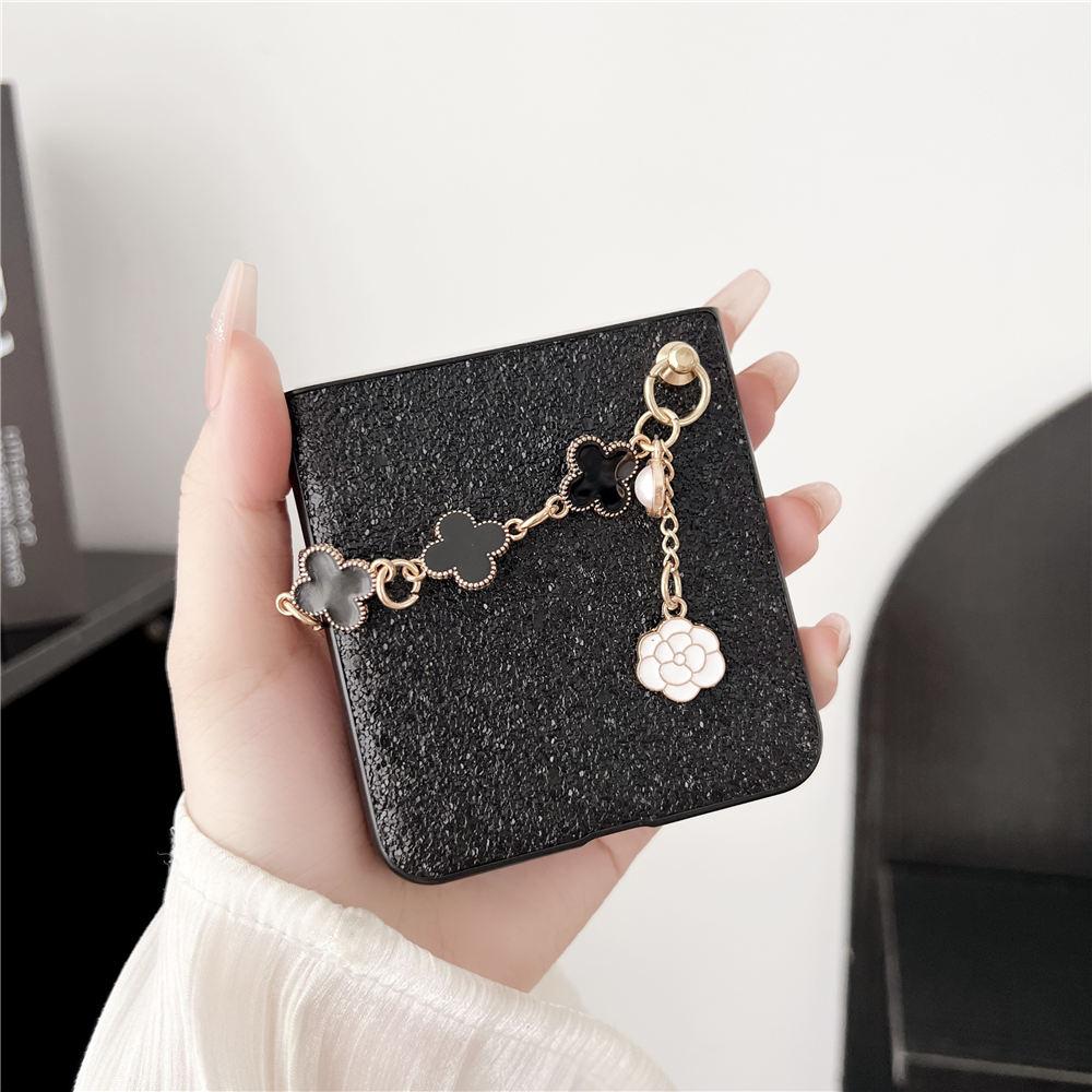 Luxury Glitter Bracelet Flower Chain Case For OPPO Find N3 Flip Find N2 Flip Shockproof Cover Funda
