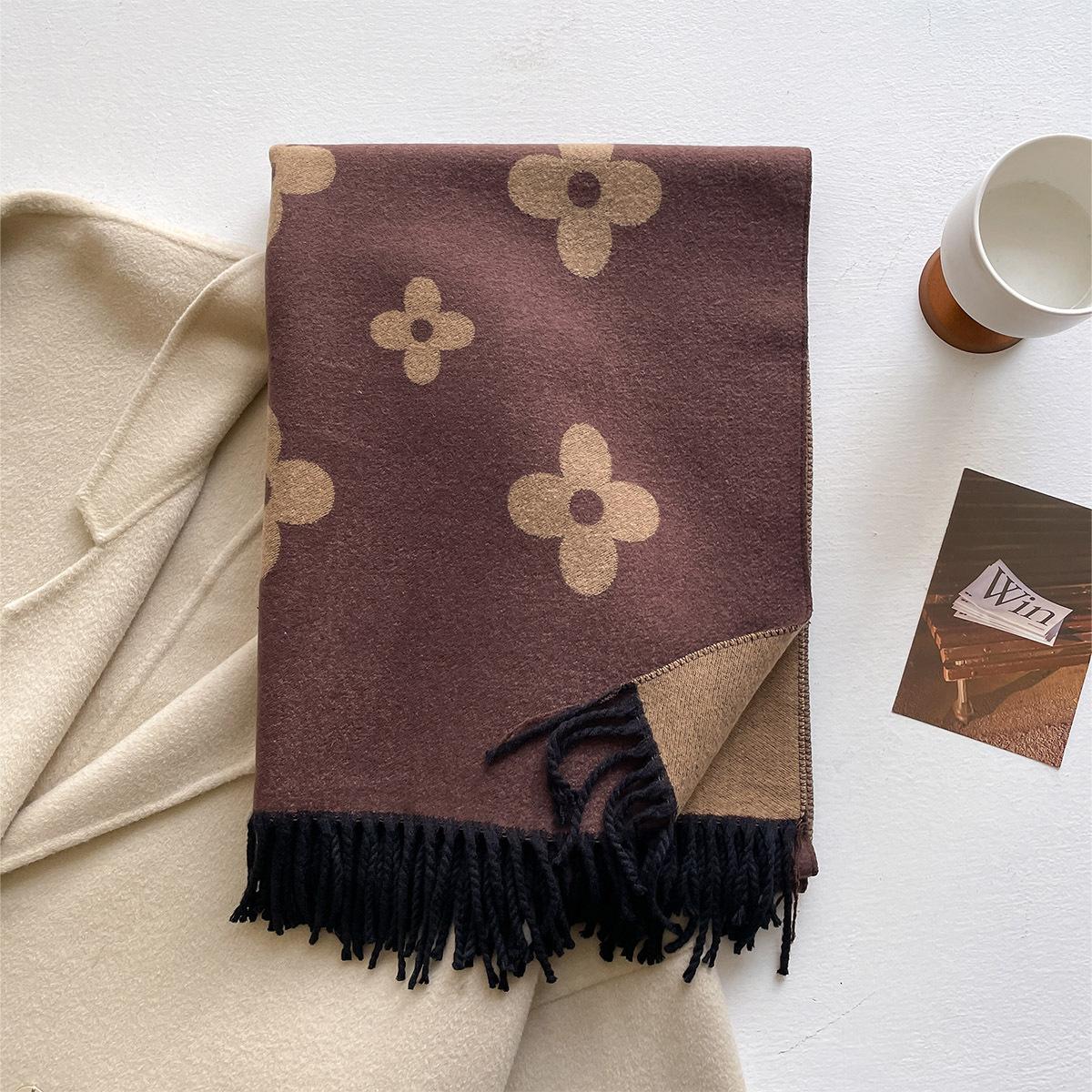 

Fashion Autumn Winter Warm Cashmere Print Scarf Pattern Long Tassel Women Thicken Wrap Shawl Lady Muffler Pashmina Stole Blanket 200x65cm