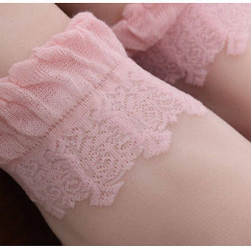 Summer Ladies Lace Embroidery Silk Transparent Glass Crystal Socks Breathable Stretch Women Socks 1 Pair Outdoor Casual Wear