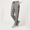 PUMA Plaid Lace-Up Straight-Leg Casual Pants Women Bottoms Black 597894-01