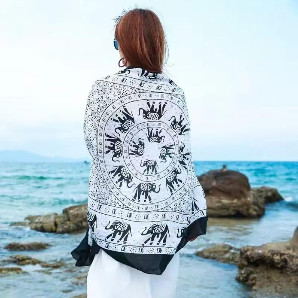Chaka Salt Lake Great Northwest Tourism Ethnic Style Scarf Silk Scarf Women'S Summer Seaside Beach Shawl Sunscreen Thin