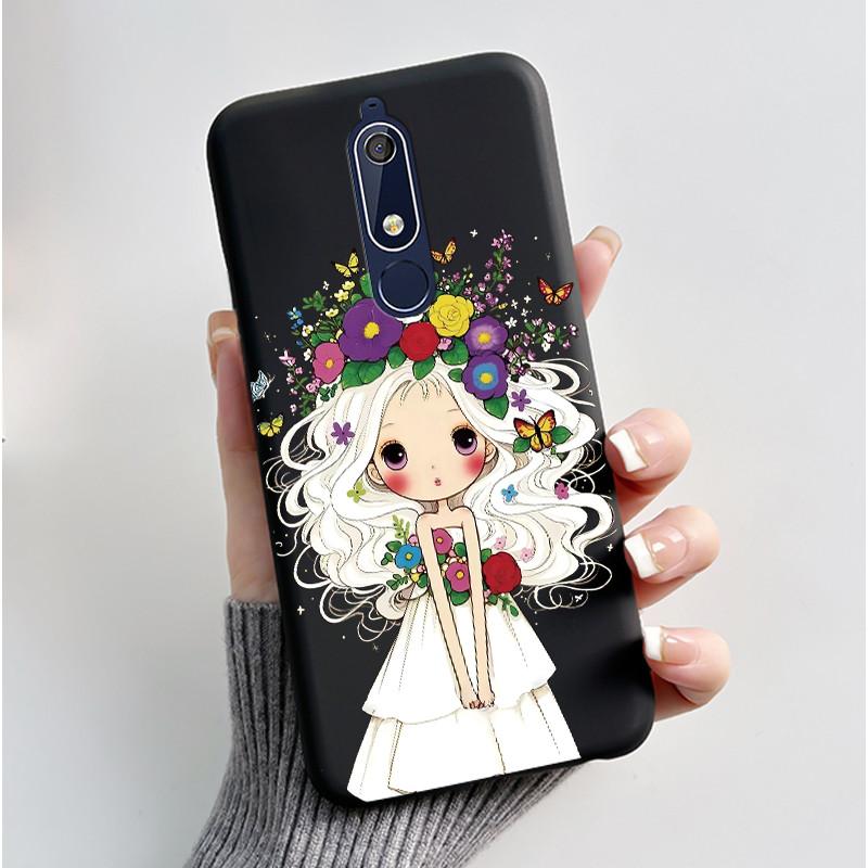 Casing For Nokia 5.1 6.1 Aesthetic Luxury Cute Cool Boys Girls Soft silicone Phone Case Back Cover Black Matte Protective Shell