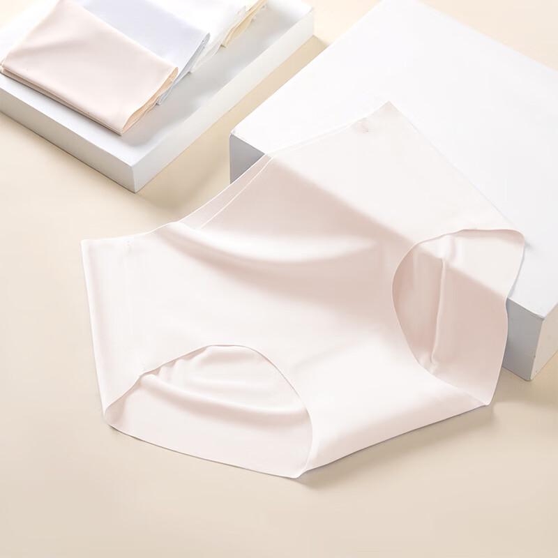 LangSha Wash-Free Ice Silk Antibacterial Mid-Waist Briefs