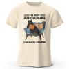 I Am Not Anti Social Printed Men T-Shirt 100% Cotton Oversized Funny Cat Graphic Tees for Men Women Summer  Loose Fashion Tops T