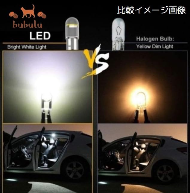 bubulu 24V T10 LED Position Bulb, License Plate Light, Meter Bulb, White License Lamp,