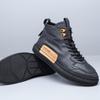 Men’s Retro High-Top Canvas & Leather Boots – Warm, Velvet-Lined, Lace-Up Casual Winter Shoes