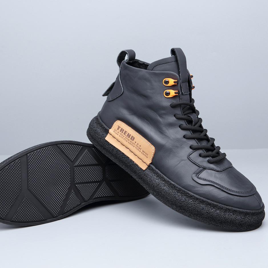 Men’s Retro High-Top Canvas & Leather Boots – Warm, Velvet-Lined, Lace-Up Casual Winter Shoes