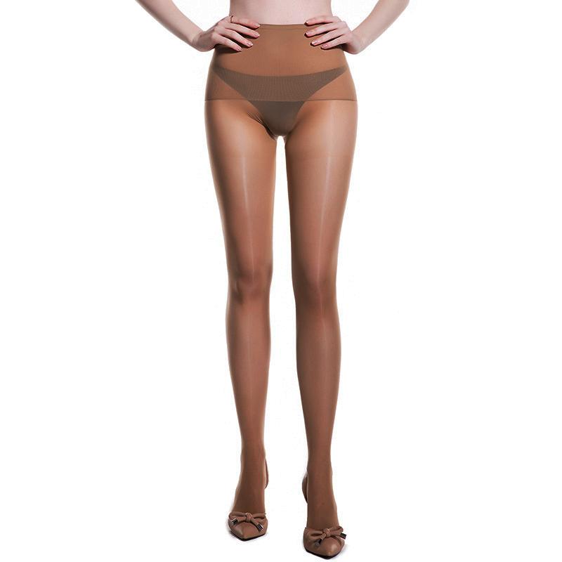 8D Oil Shiny Smooth High Waist Nylon Pantyhose Transparent Stockings Women Sexy Club Style 360 Seamless Lingerie Elastic Tights