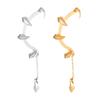 Shiny-Ear Cuff Wrap Left Ear Clip Earring Devils Fang Ear Bone Clip Ear Hook Single Halloween Earring Women Girl Teen