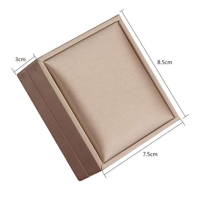 Champagne Square PU Jewelry Gift Box for Rings, Necklaces, Bracelets
