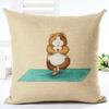 Hamster Yoga Cushion Cover Cotton Linen Pillow Case Animal Hamster Painting Decorative Pillowcase Home Accessories Cushion Cover