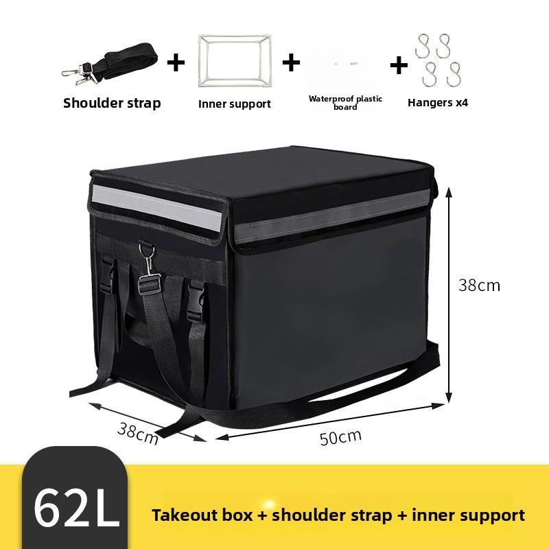 Schwarze Wasserdichte Lebensmittel-Liefer-Isolierbox Kleine Mittlere Große 30 45 62L Größen Lokale Lieferung Kühltasche Picknick BBQ Zubehör