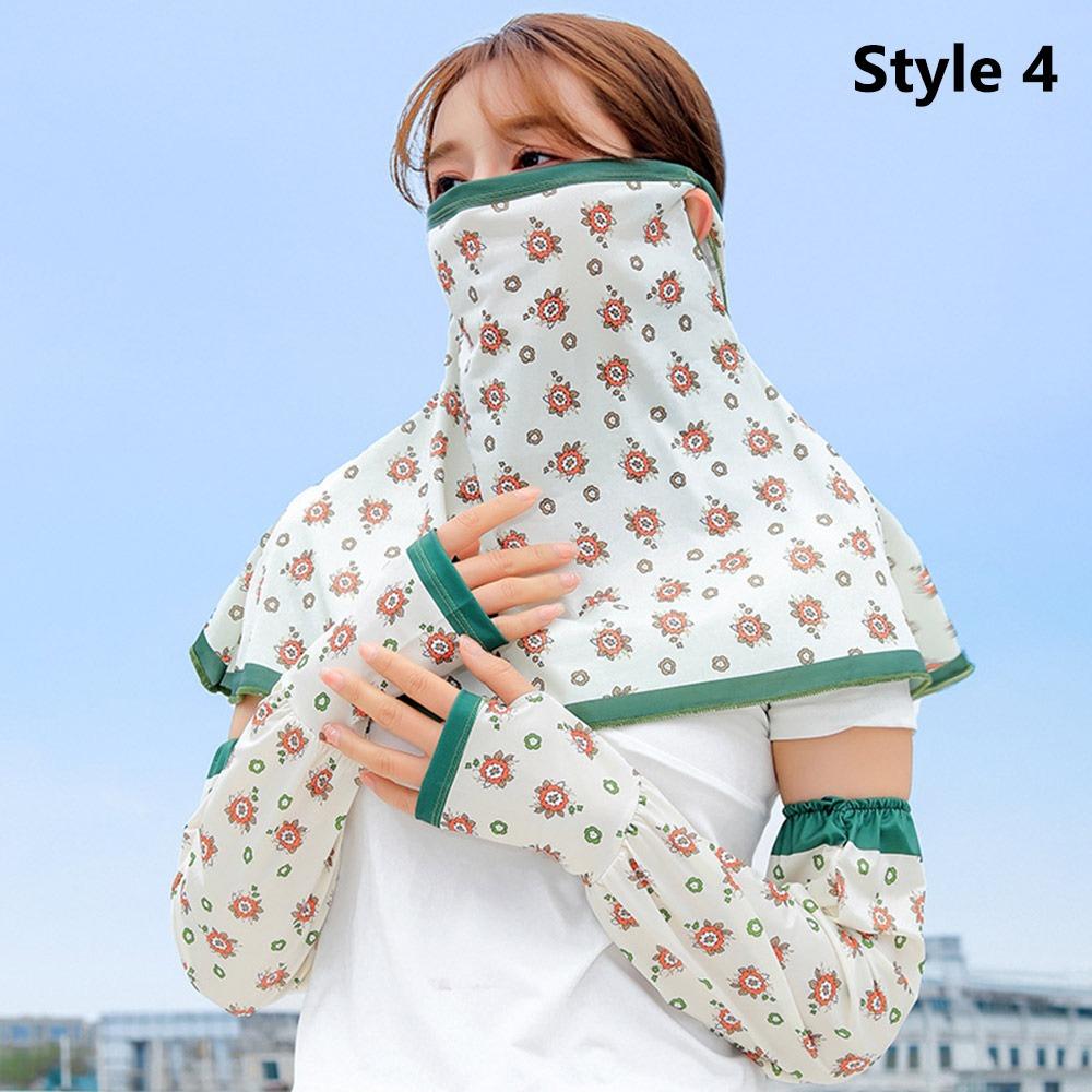 Arm Sleeve Sun Protection Mask Full Face Sun Protection Sleeves Sunshade Face Mask  Driving Cycling