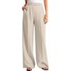 Ladies' Loose Casual Pocket Straight Leg Suit Pants