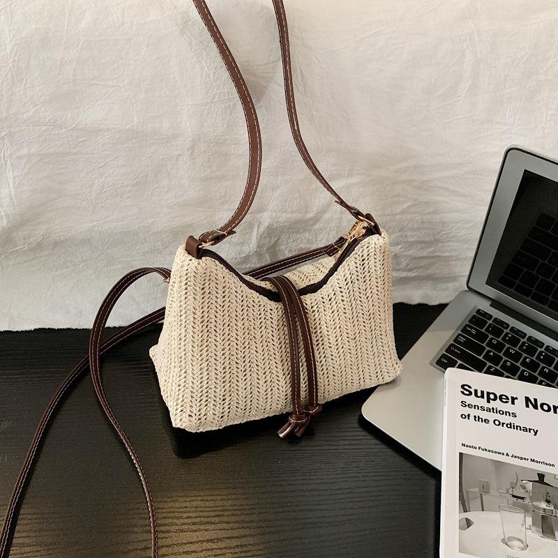 Simple Women Straw Shoulder Underarm Bags Travel Vacati Style Ladies Woven Crossbody Bag Lightweight Female Phe Handbags