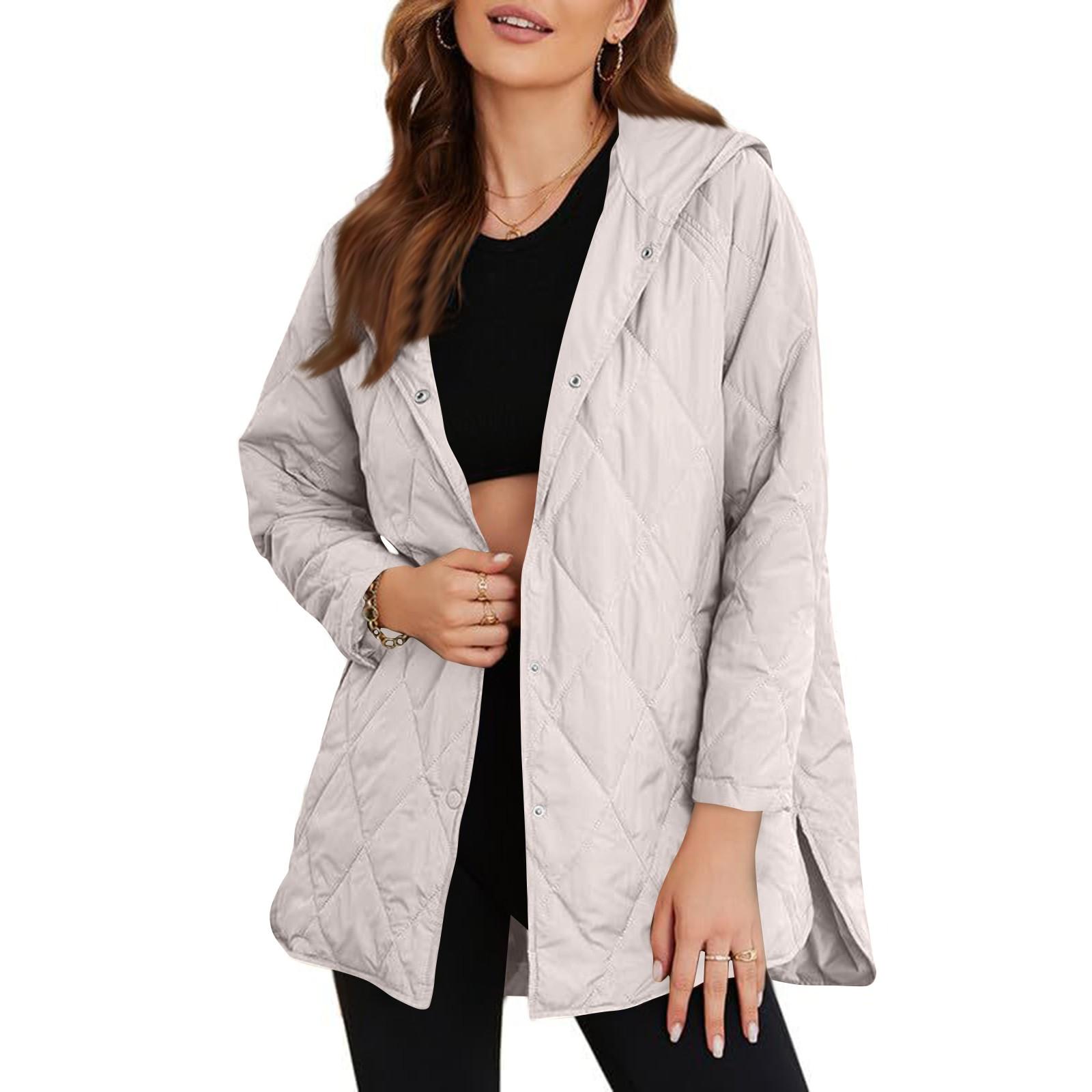 

Женская модная повседневная легкая куртка с капюшоном Diamond XL белый