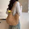 Small Fresh Pastoral Style Cotton Rope Shoulder Bag Woven Soft Bag Travel Versatile Fashion Straw Woven Cotton Rope Underarm Bag