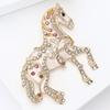 Elegant Cartoon Horse Brooch With Enamel Finish And Sparkling Rhinestones Lapel Pin For Casual Or Formal Outfits