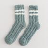 Women's Mid-Calf Coral Fleece Socks: Half-Sided Fleece, Cat Paw Design, Cute & Cozy for Autumn/Winter