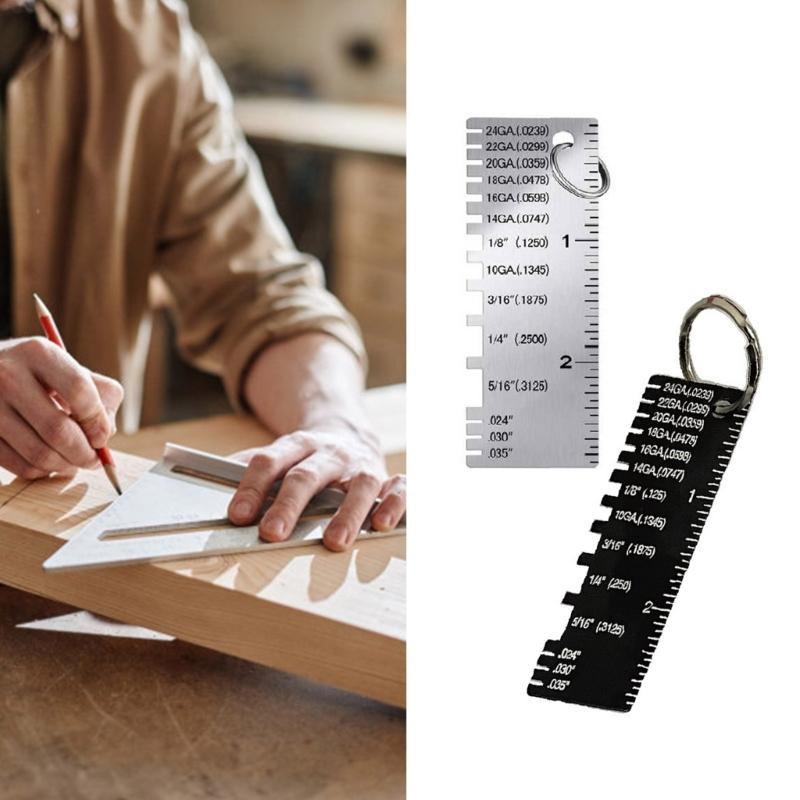 Portable Wire Gauge Wire Thickness Measuring Ruler Tool Double Sided Scaled Wire Gauge