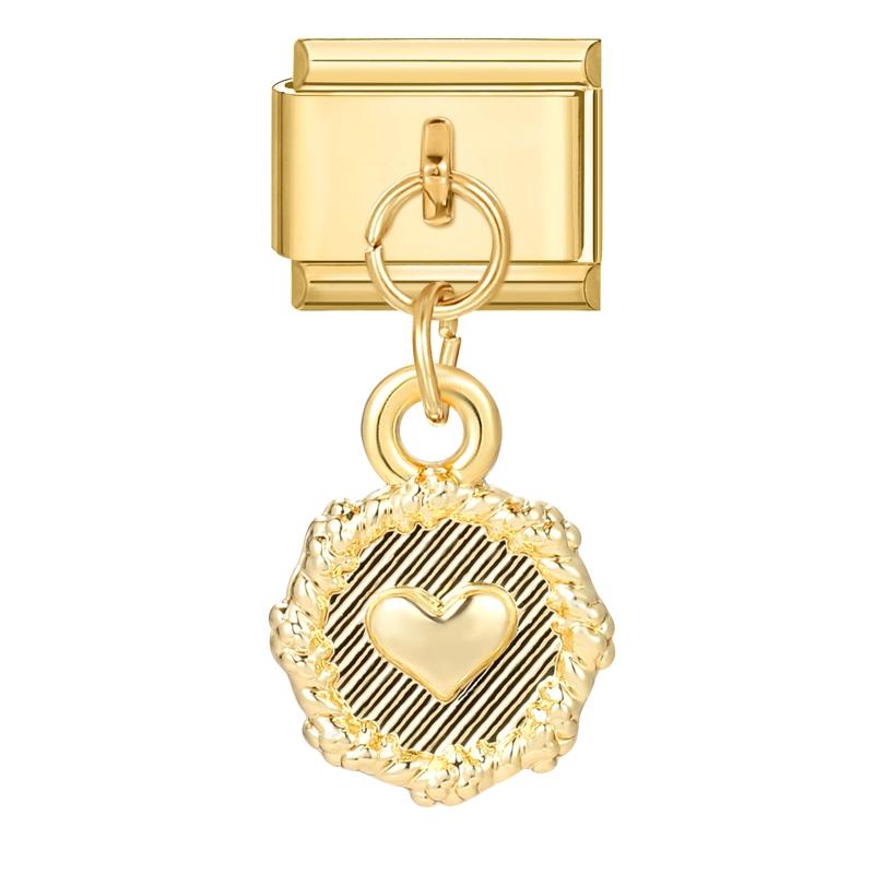 

Gold Color Bow-Knot Tulip Moon Stars Butterfly Pendant Italian Charm Links Fit 9mm Stainless Steel Bracelet DIY Making Gift