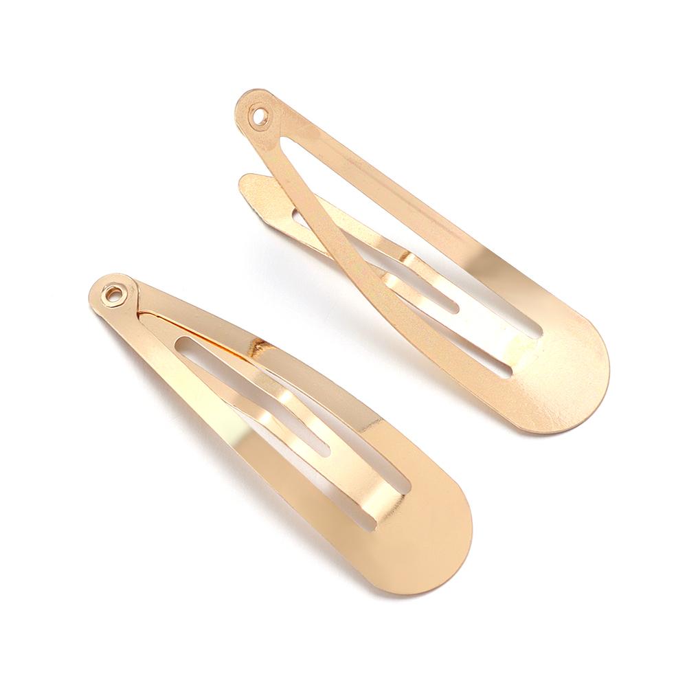 50pcs/lot Metal Water Drop Shaped Hairpins KC Gold BB Hair Clips Snap Barrettes For DIY Fashion Headwear Jewelry Accessories