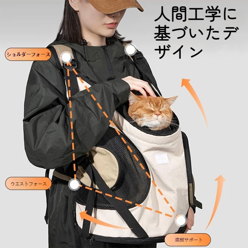 Dog and Cat Pet Sling Carrier Front Carry Pet Backpack with Adjustable Shoulder Breathable Frees Up Waterproof Nylon Ergonomic Easy To White Bag,