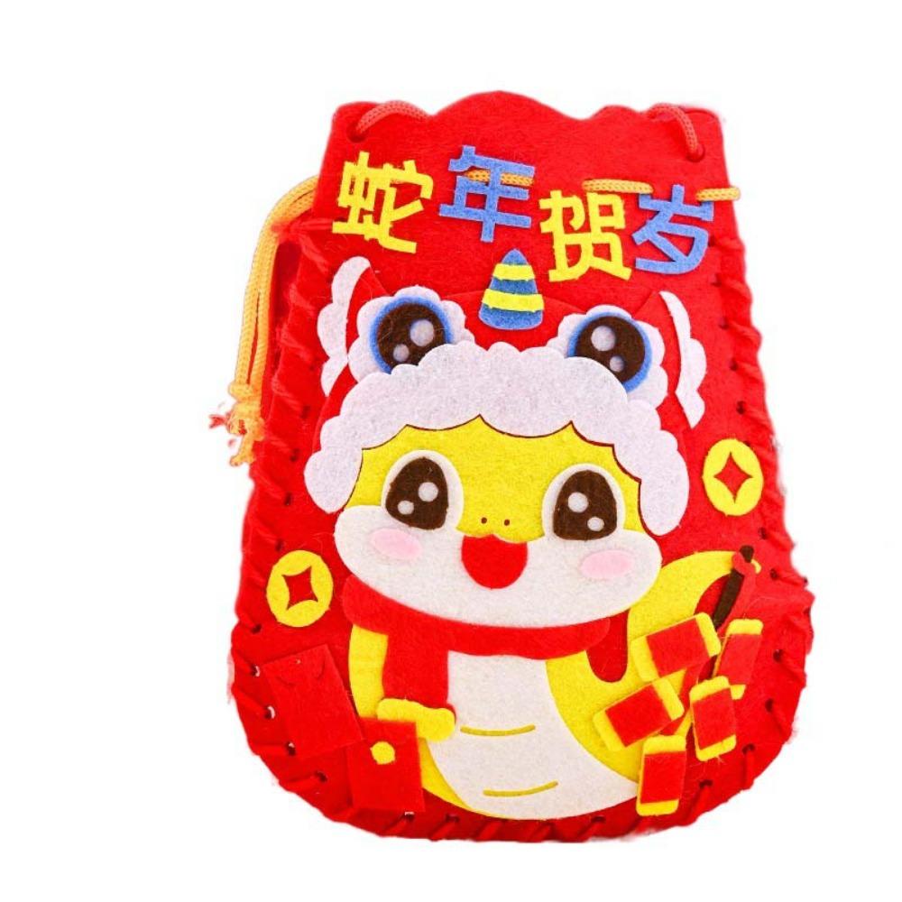 Traditional Snake Pattern Hnadbag Non-woven Fabric New Year Blessing Bag  New Year