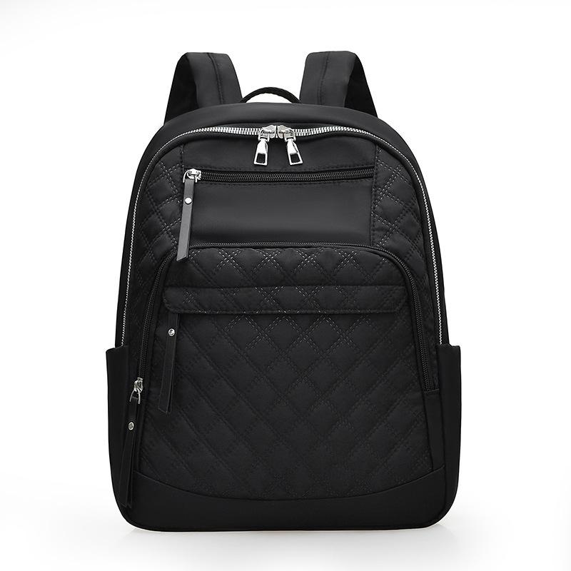 Schoolbag1011 New Backpack Women's Fashion Nylon Cloth Large Capacity Leisure Travel Backpack Embroidered Thread Student Schoolbag
