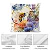 Watercolor beeflowers Cushion Cover Soft Plush Fabric DoubleSided Printed Cushion Covers for All Seasons Modern HomeDecor Gift