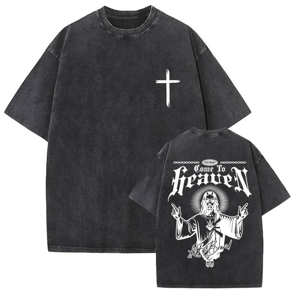 Awesome Christian Jesus Bible Verse Vintage Washed Tshirts Men Women Casual Cotton Oversized T Shirts Hip Hop Retro Streetwear