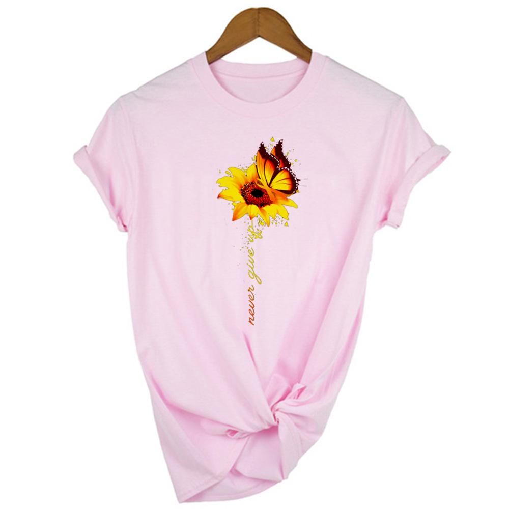 Women Graphic Sunflower T Shirt Watercolor Female Print Vintage World Compass Camera Flower Ladies Camisas Mujer 3XL