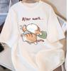 Women T-Shirt Cotton Summer The Cat That Always Wants To Sleep Pattern Prints T Shirt O-Neck Soft Loose Tops Basic Woman Clothes