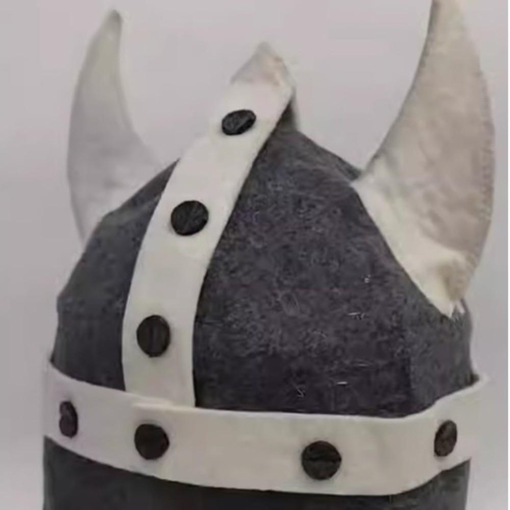 Funny Viking Horn Sauna Hat with Unique Horn Design Heat Resistant Wool Heat Insulation Steam Cap Head Ornament Nordic