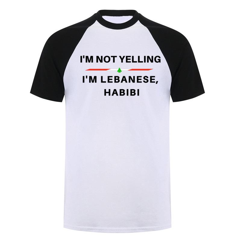 Im Not Yelling Im Lebanese Habibi Funny Arabic Tshirt Lebanon Flag Graphic T Shirts Casual Style Da960