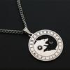 Stainless Steel Yin Yang Wolf Sun Moon Pendant Norse Viking Necklace Nordic Talisman Amulet