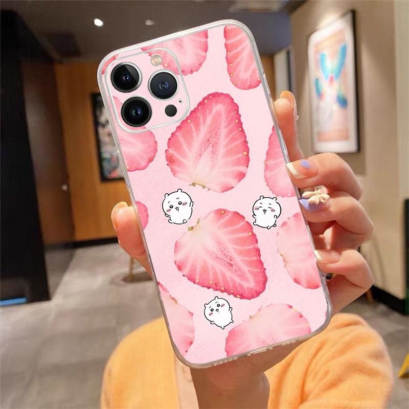 Strawberry Cat Cartoon Phone Case For Iphone 17ProMax 17 Pro Air 16 15 14 13 Pro Max 16 15 14 13 Pro 15Plus