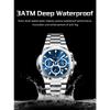 POEDAGAR Business Man Wristwatch Date Chronograph Waterproof Luminous Luxury Watch Stainless Steel Quartz Watches Male