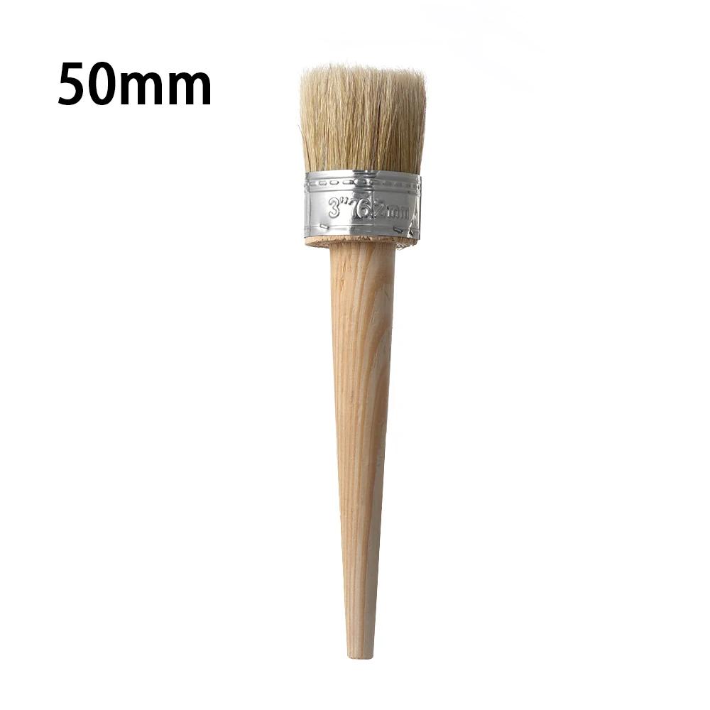 1PCS Pinceaux à Manche en Bois avec Poils Naturels Craie Peinture à l'Huile Pinceau à Cire Pochoirs pour Meubles Art Populaire Décoration de Maison Pinceau de Peinture