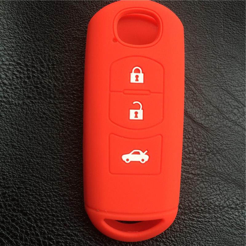 ZAD Silicone rubber car key cover case for Mazda 2 3 5 6 8 Atenza CX5 CX-7 CX-9 MX-5 RX smart 3 button key case cover