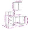 3 Piece Bathroom Furniture Set In Sonoma Oak Particleboard