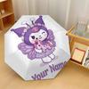 Custom Text Automatic 8 Bone Umbrella, Portable Sun Rain Protection UmbrellaKuromi