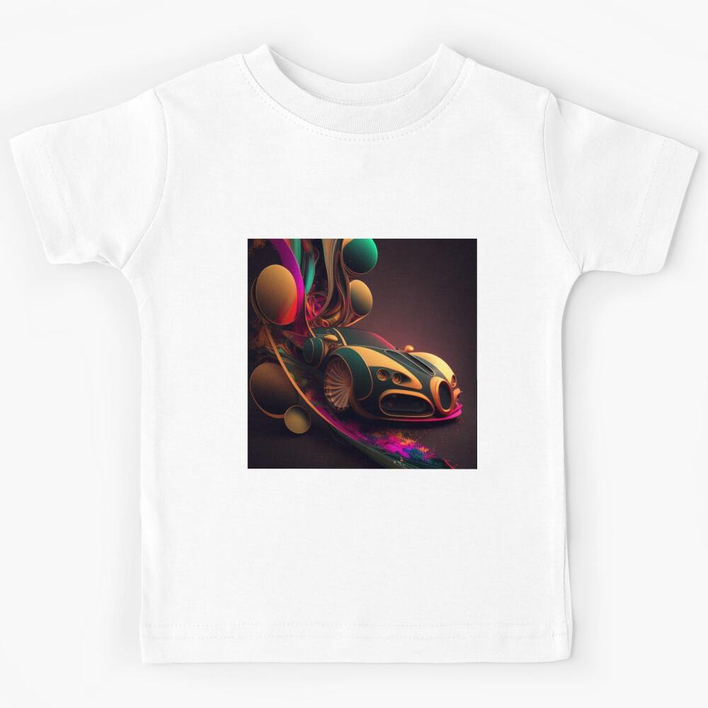 Surreal - Abstract - Neon - Supercar - Custom Digital Art Design Kids T-Shirt 130